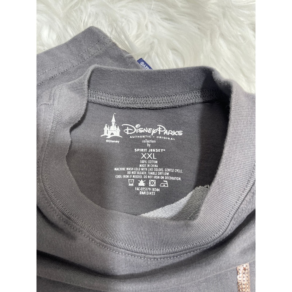 Walt Disney World Briar Rose Gold Sequined Spirit Jersey Sweatshirt Size XXL - Picture 3 of 3